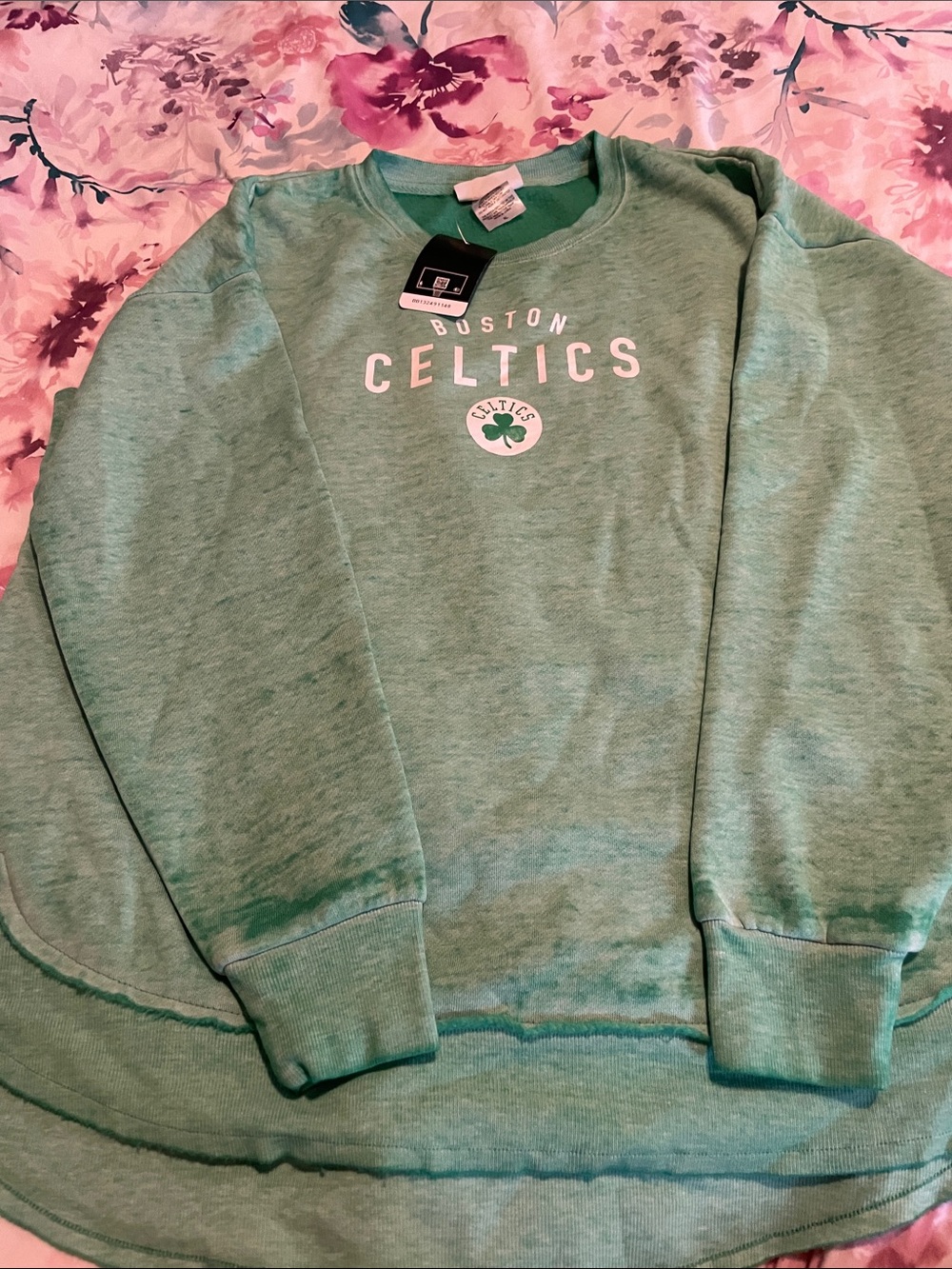 NBA Boston Celtics Heather Green Crewneck Sweatshirt